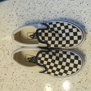 Vans Kids Checkerboard Slip-On Sneakers - Black & White